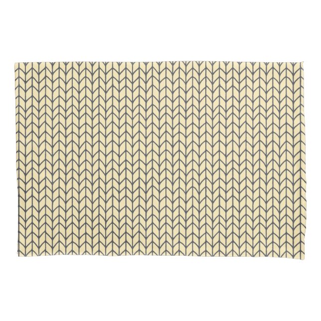 Cojín Funda de Almohada Estándar BLACK CREAM KNIT (Anverso)