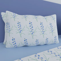 Funda de almohada estándar blanca de campanillas a