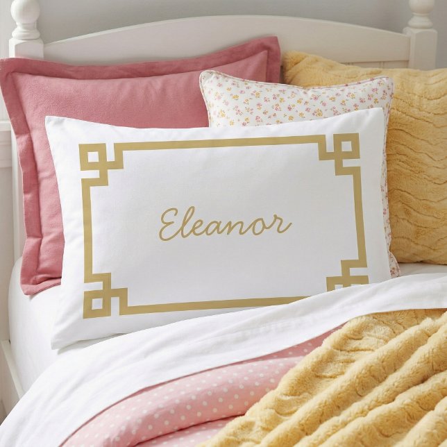 Cojín Funda de almohada estándar con monograma de llave  (Subido por el creador)