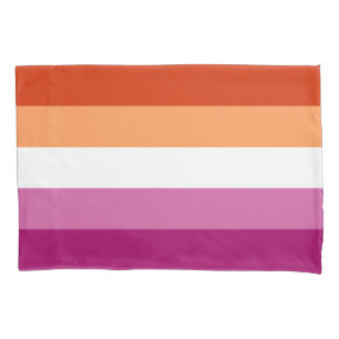 Cojín Funda de almohada estándar de bandera lesbiana