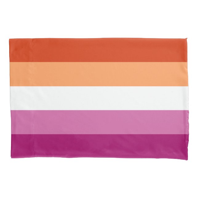 Cojín Funda de almohada estándar de bandera lesbiana (Anverso)