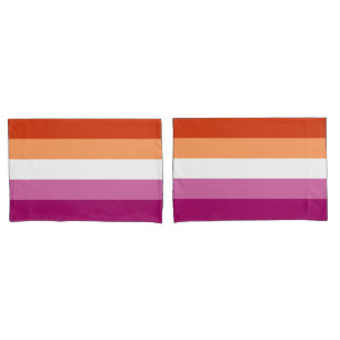 Cojín Funda de almohada estándar de bandera lesbiana