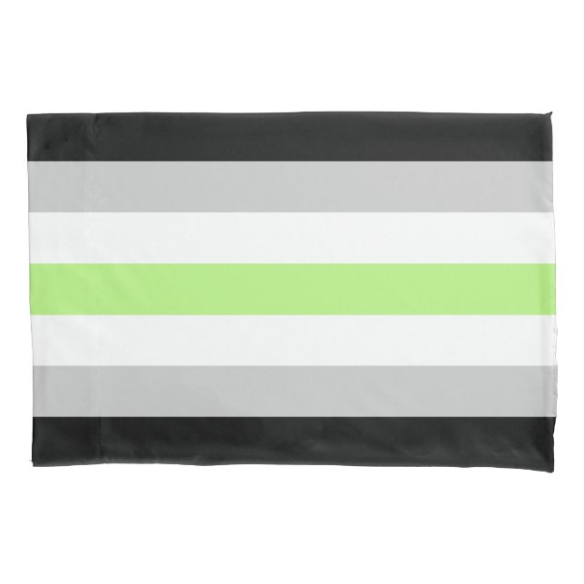 Cojín Funda de almohada estándar de la bandera Agender (Anverso)