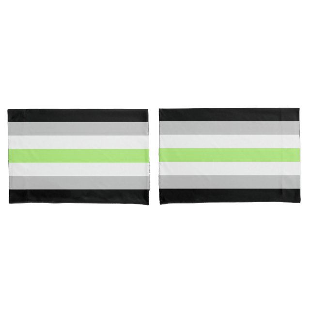 Cojín Funda de almohada estándar de la bandera Agender (Anverso - Set)