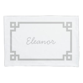 Cojín Funda de almohada estándar monograma de llave grie