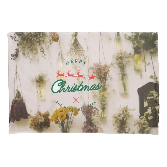 Cojín Funda de almohada Feliz Navidad (Anverso)