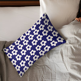 Cojín Funda de almohada floral azul oscuro