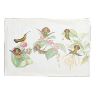 Cojín Funda de almohada floral de la flor de los pájaro