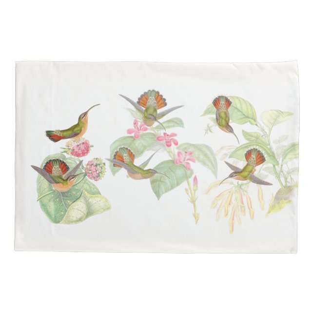 Cojín Funda de almohada floral de la flor de los pájaros (Reverso)