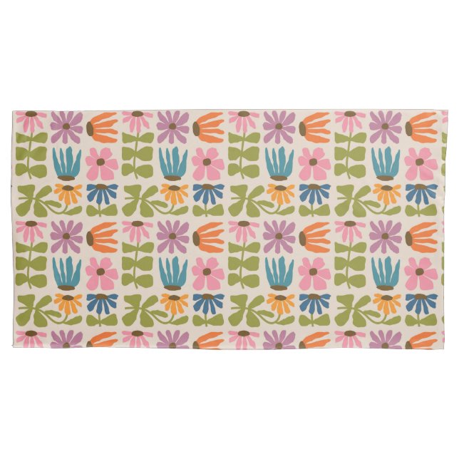 Cojín Funda de almohada floral Retro Groovy (Anverso)