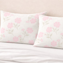 Funda de Almohada Floral Rosa Suave