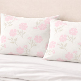 Cojín Funda de Almohada Floral Rosa Suave