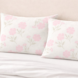 Cojín Funda de Almohada Floral Rosa Suave