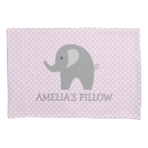Funda de almohada gris rosada linda del dormitorio