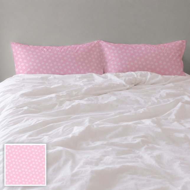 Cojín Funda de almohada King-size Tossed Pink Stars (Cover Image)