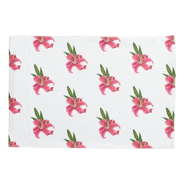 Cojín Funda de almohada Lily Floral (Reverso)