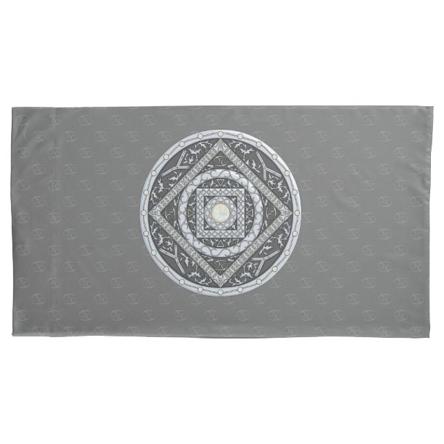 Cojín Funda de Almohada Mandala del Cáncer (Anverso)