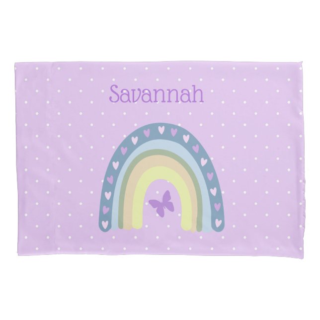 Cojín Funda De Almohada Monogramada Con Arcos De Lluvia  (Anverso)