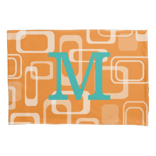 Cojín funda de almohada monogramada de impresión retro