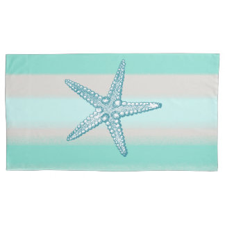 Cojín Funda de almohada náutica de las estrellas de mar