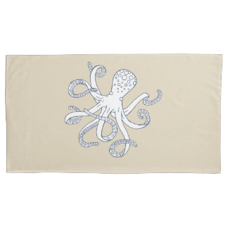 Cojín Funda de almohada náutica del pulpo de la vida