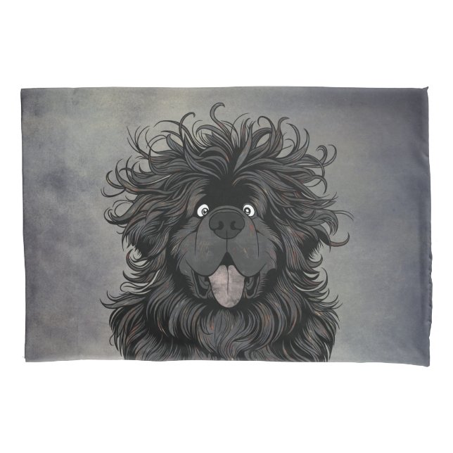Cojín Funda de almohada Newf Hair (Anverso)