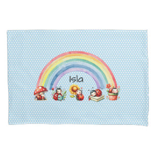 Cojín Funda de almohada para niños con mariquitas y arco