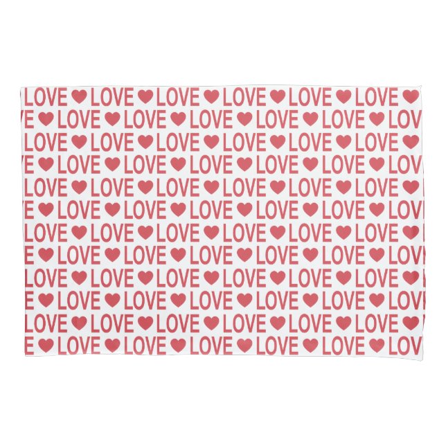 Cojín Funda de Almohada Patrón de Amor Rojo (Anverso)