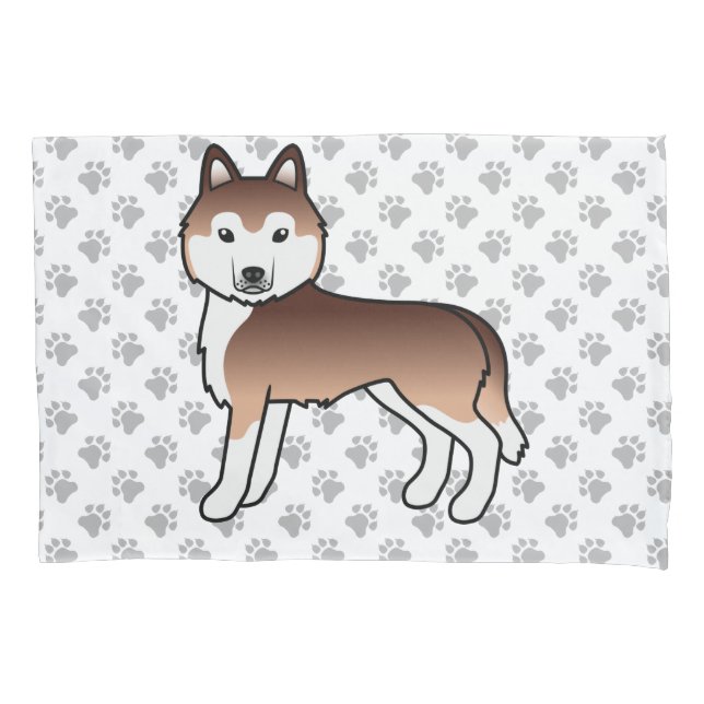 Cojín Funda de Almohada Perro Husky Siberiano de Cobre P (Anverso)