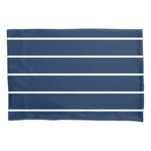 Cojín Funda de Almohada Rayas Azul Oscuro Mariner
