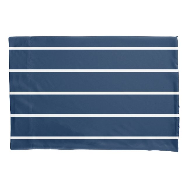 Cojín Funda de Almohada Rayas Azul Oscuro Mariner (Anverso)