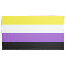 Cojín Funda de almohada real con bandera no binaria