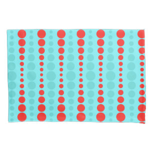 Cojín Funda de almohada retra de los puntos del rojo y