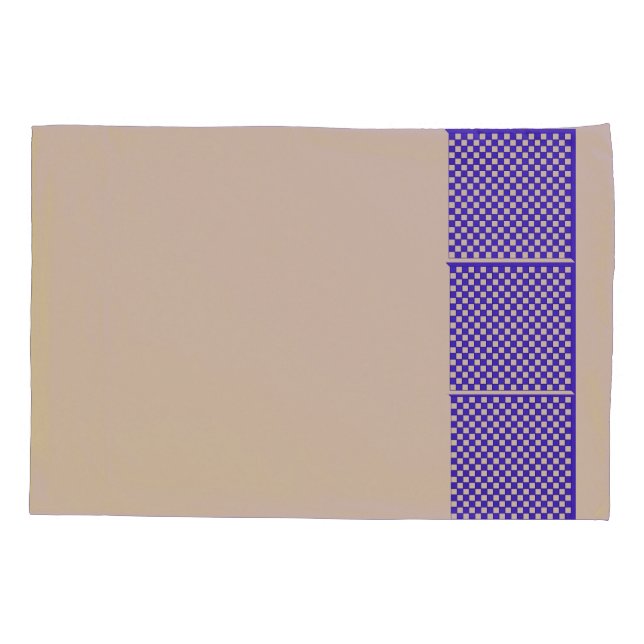 Cojín Funda de almohada reversible del ajedrez azul (Reverso)