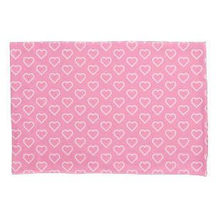 Cojín Funda de almohada rosa con corazón