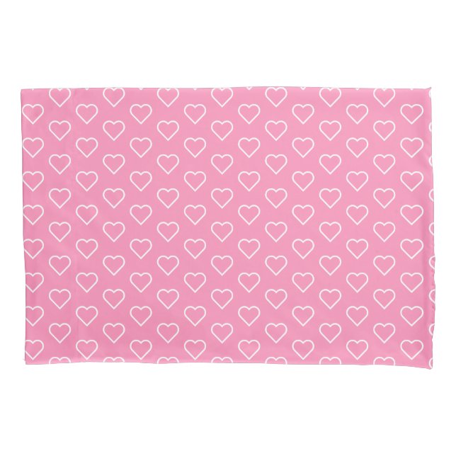 Cojín Funda de almohada rosa con corazón (Anverso)