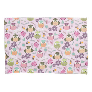Cojín Funda de almohada rosa de búho cúpula