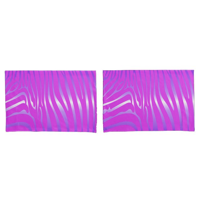 Cojín Funda de almohada rosada cebra zebra (Anverso - Set)