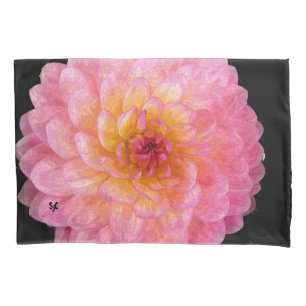 Cojín Funda de almohada rosada de la dalia