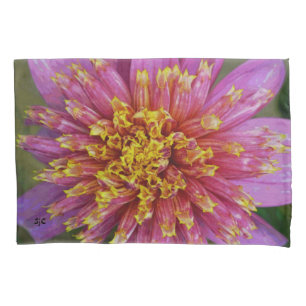 Cojín Funda de almohada rosada de la dalia