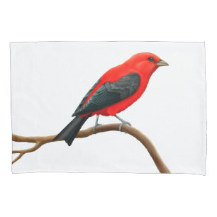 Cojín Funda de almohada salvaje del pájaro del Tanager