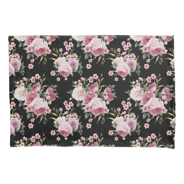 Cojín Funda de almohadas Bouquet de rosas rosas (Anverso-izquierdo)
