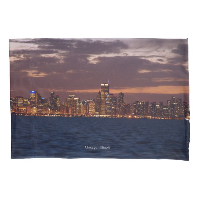 Cojín Funda de almohadas de Chicago Skyline (Anverso)