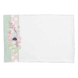 Cojín Funda de almohadas de flores y mariposas pastel