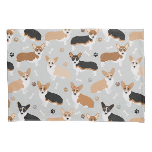 Cojín Funda de almohadas de hueso y patas de perro Corgi