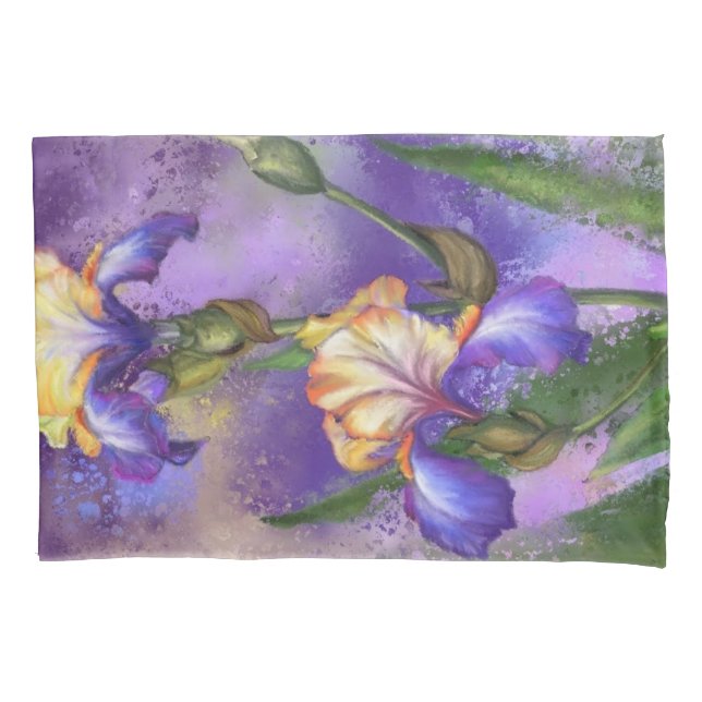 Cojín Funda de almohadas de Irises (Anverso)