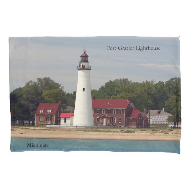 Cojín Funda de almohadas del faro Fort Gratiot (Anverso)