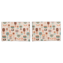 Cojín Funda de almohadas - Diseño floral moderno Beige y