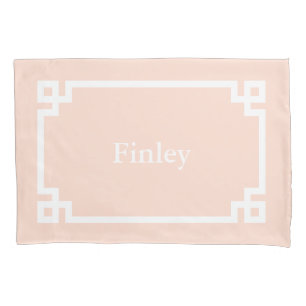 Cojín Funda de almohadas estándar monograma de clave gri