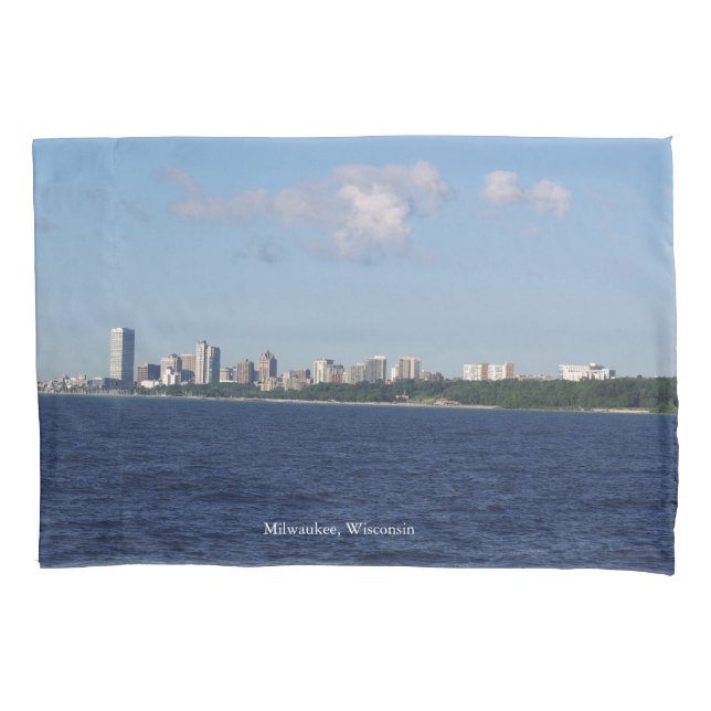 Cojín Funda de almohadas Milwaukee Skyline (Anverso)